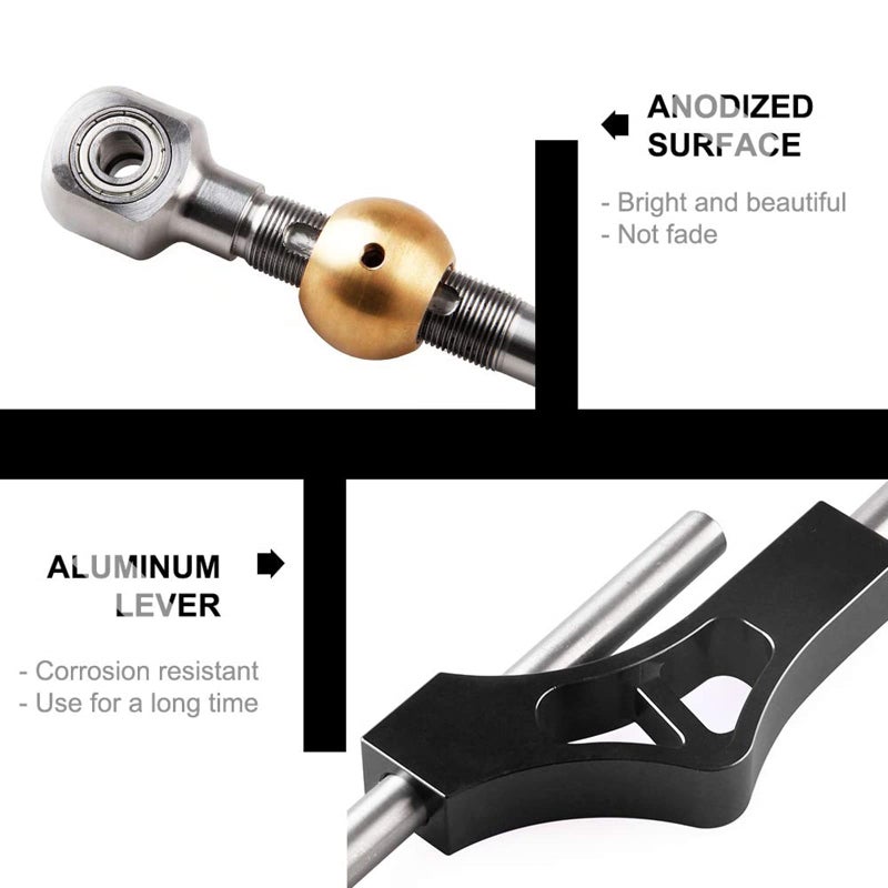 RYANSTAR RACING RYANSTAR Shifter Extender Adjustable Short Shifter Compatible with Ciciv CRX Del Sol Acura Integra B or D Series Engine Black - Image 5
